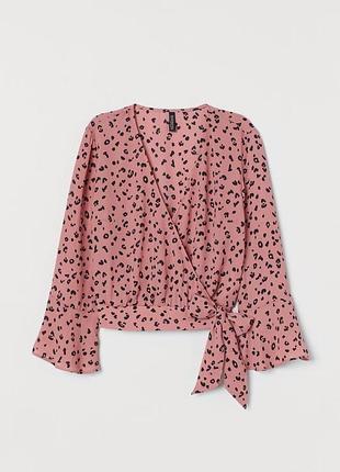 Блуза блузка леопардовый принт h&amp;m hm hm оригинал ✅ 34 36 s m