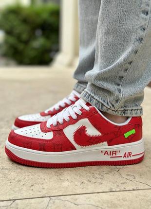 Жіночі кросівки nike air force lv by virgil abloh red1 фото