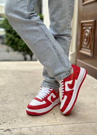 Женские кроссовки nike air force lv by virgil abloh red2 фото