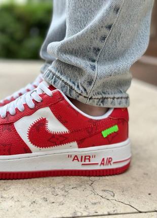 Женские кроссовки nike air force lv by virgil abloh red3 фото
