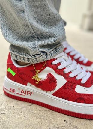 Женские кроссовки nike air force lv by virgil abloh red4 фото