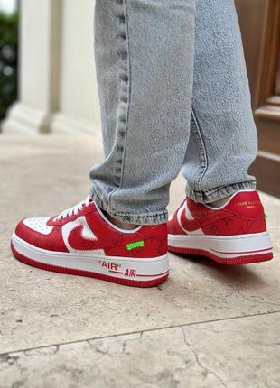 Жіночі кросівки nike air force lv by virgil abloh red6 фото