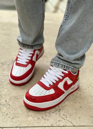 Женские кроссовки nike air force lv by virgil abloh red7 фото