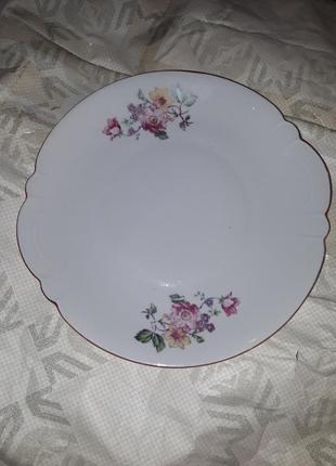 Большое блюдо тарелка барановка с цветочками 60-х2 фото