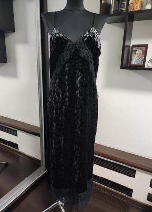 Черное бархатное платье макси2 фото