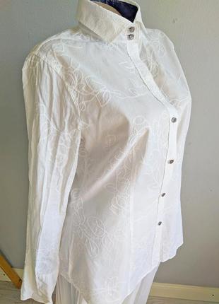 Бавовняна блуза з вишивкою, otto kern*4 фото