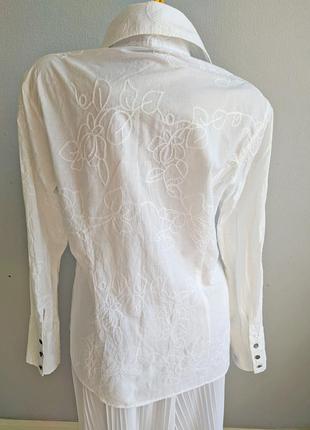 Бавовняна блуза з вишивкою, otto kern*3 фото