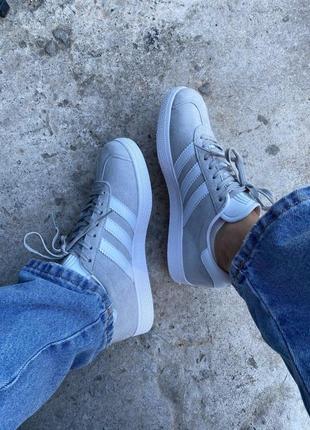 Adidas gazelle light grey4 фото