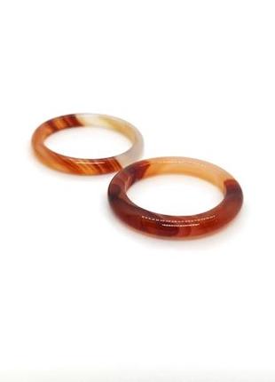 💍🐿️ тонкое кольцо натуральный коричневый полосатый агат р.16, 17,51 фото