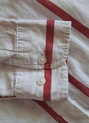 Белая рубашка в красную полоску, коттон, размер 46-483 фото