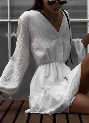 Муслиновое женское легкое летнее белое нежное платье из муслина💕