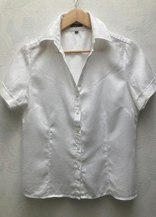 Essentiel базова біла лляна блуза , розмір м3 фото