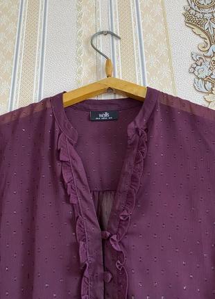 Легка літня блуза, темно фіолетова сорочка, блузка рубашка2 фото
