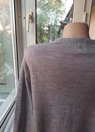 Брендовый шерстяной свитер джемпер пуловер большого размера батал шерсть8 фото