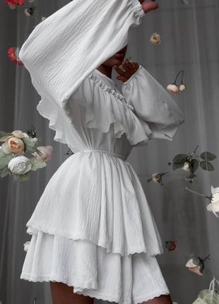 Женское короткое платье со съемной баской6 фото