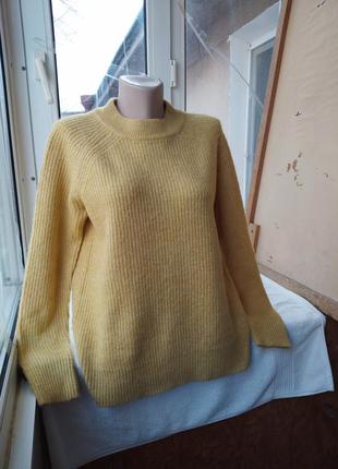 Брендовый шерстяной свитер джемпер пуловер большого размера шерсть5 фото
