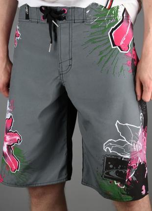 Oneill чоловічі шорти сіро-чорні з квітами пляжні розмір 28 xs2 фото