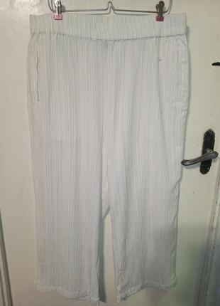 Стрейч,лёгкие,широкие,укороченные брюки-кюлоты-жатка с карманами,батал,lindex2 фото