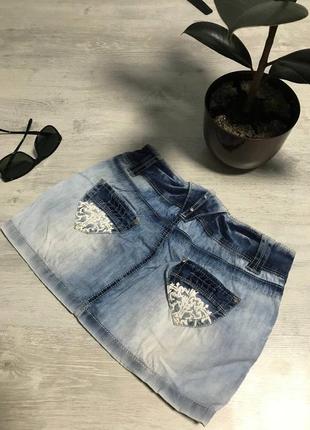 Женская джинсовая юбка3 фото