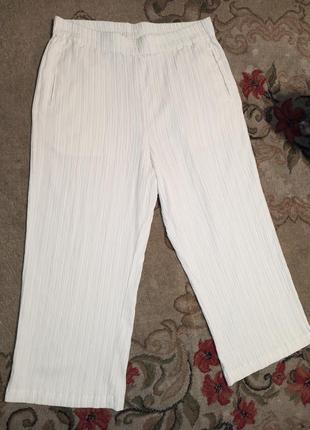Стрейч,лёгкие,широкие,укороченные брюки-кюлоты-жатка с карманами,батал,lindex6 фото