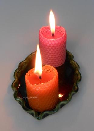 Набір свічок з вощини, подарунковий набір, свічки на подарунок4 фото