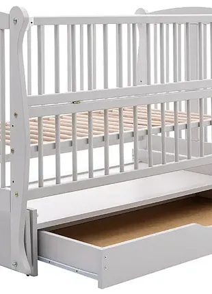 Кровать babyroom грация dgmyo-3 маятник, ящик, откидная сторона бук4 фото