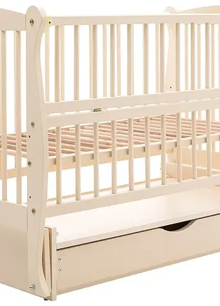 Кровать babyroom грация dgmyo-3 маятник, ящик, откидная сторона бук5 фото