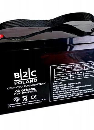 Акумулятор agm   b2c poland  agm  12v 100ah