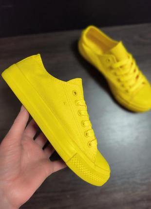 Уцінка жовті кеди кросівки converse текстиль 37 р 23,5 см жіночі літні2 фото