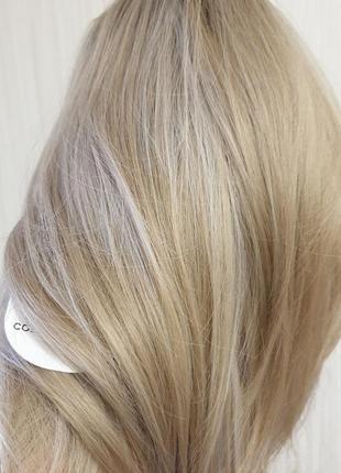 Перука затемнені корні блонд пряме волосся5 фото