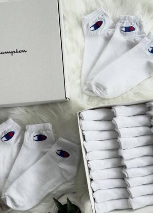 Мужские носки champion короткие белые наборы 30 штук