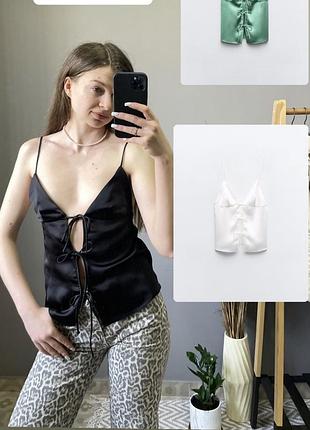 Сатинова блуза зара, топ zara,