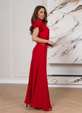 Красное платье макси длины2 фото