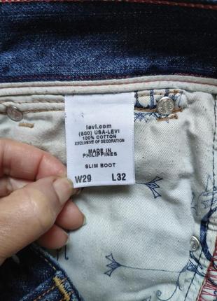 Американського бренду levis, з колекції red, оригінальні чоловічі джинси, штани синього кольору10 фото