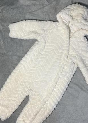 Меховой комбинезон для девочки как шубка 80-86 см