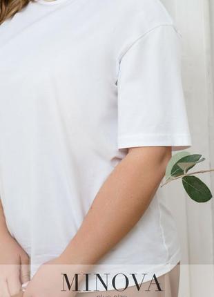 Жіноча футболка з подовженим рукавом біла з турецького куліра розмір 46-687 фото