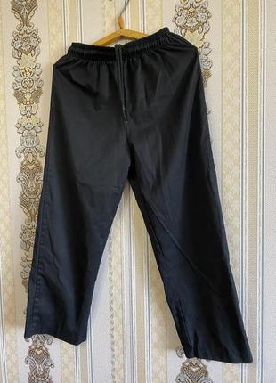 Стильные брюки, черные широкие брюки2 фото