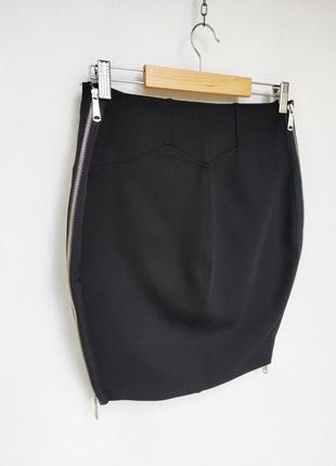 Новая оригинальная черная мини юбка на молниях diesel6 фото