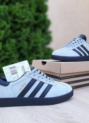 Кеди adidas gazelle сірі на чорній підошві