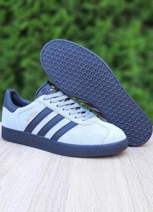 Кеди adidas gazelle сірі на чорній підошві8 фото