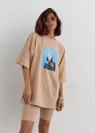 Костюм з футболкою oversize та велосипедками