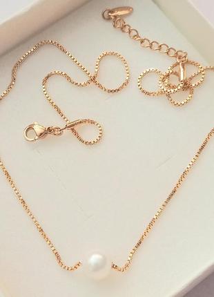 Цепочка с жемчужиной медицинское золото