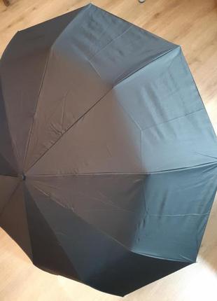Зонт синий 10.1337.009.2 parachase 3 сложения 10 спиц автомат крючок тёмно-коричневый1 фото