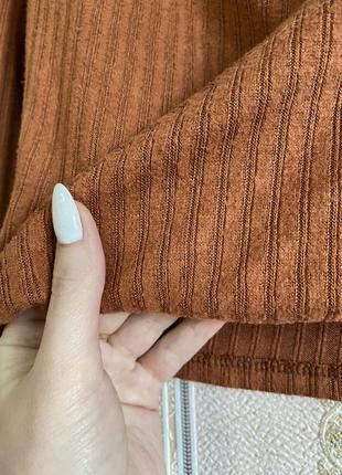 Вкорочений светр, кроп топ, світло коричневий топік в рубчік5 фото