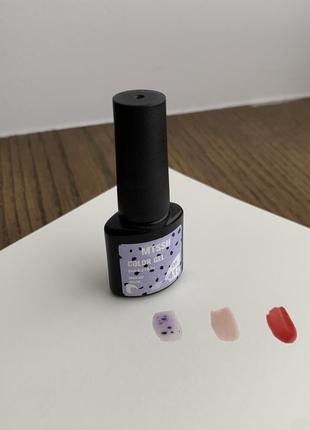 Гель лак для нігтів йогурт фіолетовий з чорними вкрапленнями