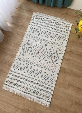 Коричневий двосторонній килим турецького виробництва, безворсовий, розмір 80x150