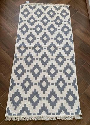 Безворсовий двосторонній килим, ромби, розмір 80x1504 фото