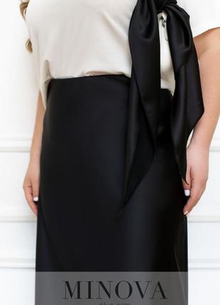 Атласная черная юбка длинная больших размеров от 46 до 684 фото