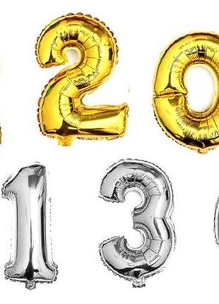 Кулька-цифра золота 0-9 фольга 75см 8536g в інд/пак