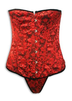 Корсет красный женский большой размер со шнуровкой и крючками 2xl-4xl
